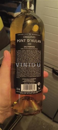 Bordeaux Sauternes Pont d'Aulan Origines 2020