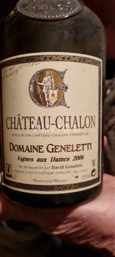 Jura Château-chalon Domaine Geneletti Vignes aux Dames 2006