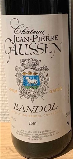 Provence Bandol Château Jean-Pierre Gaussen Longue Garde 2001