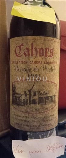 Sydväst Cahors Domaine Pradel 1981