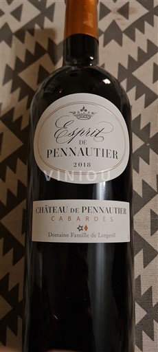 Linguadoca Cabardès Château Pennautier Esprit de Pennautier 2018