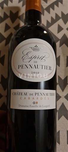 Linguadoca Cabardès Château Pennautier Esprit de Pennautier 2018