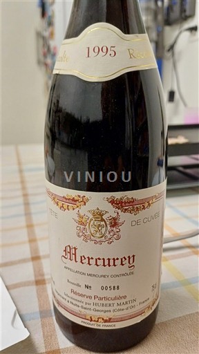 Vin Rouge sec Réserve Particulière Hubert Martin 1995 France Bourgogne Mercurey AOC