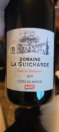 Thung lũng Rhône Côtes-du-rhône Domaine La Guicharde les Robinsons 2019