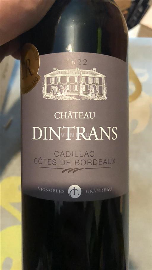 Bordeaux Cadillac-Côtes de Bordeaux Château Dintrans 2022