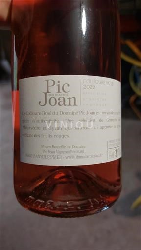 Rosellón Collioure Domaine Pic Joan 2022