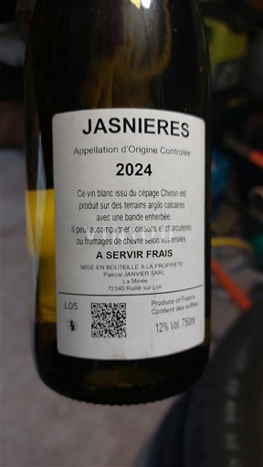 Vallée de la Loire Jasnières La Forestiere 2024
