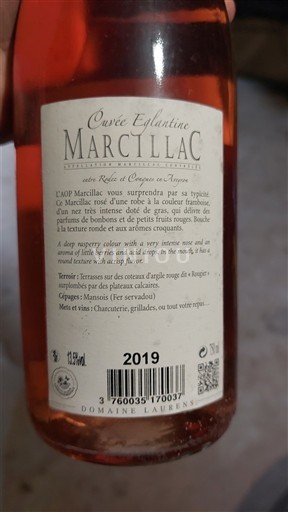 Sydvestfrankrig Marcillac Domaine Laurens Églantine 2019