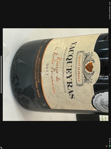 Vallée du Rhône Vacqueyras Les Caves Saint Romain La Réserve de la roche persanniere 2014