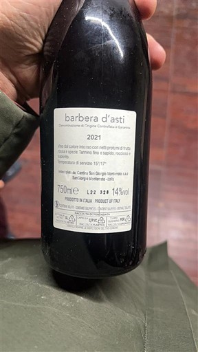 Piëmont Barbera d'Asti Cantina San Giorgio Morbelli 2021
