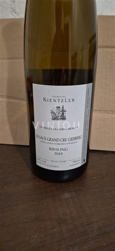 Alsacia No especificado Grand Cru Domaine Kientzler Terroir Calcaro-Gréseux 2019