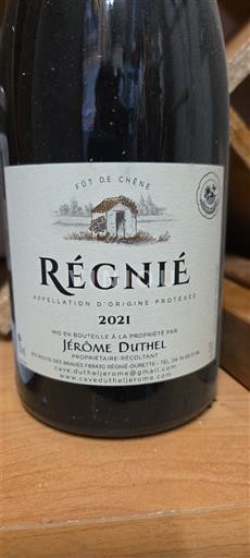 Beaujolais Régnié Jérôme Duthel Fût de chêne 2021