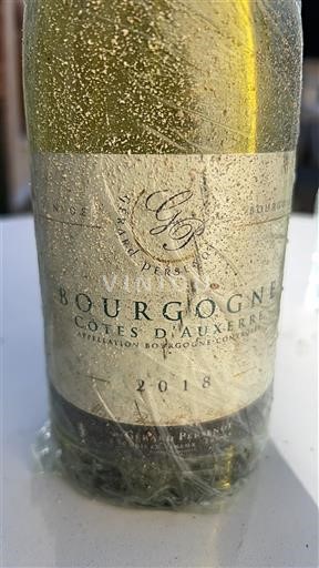 Burgundi Bourgogne Côtes d'Auxerre Gerard Persenot 2018
