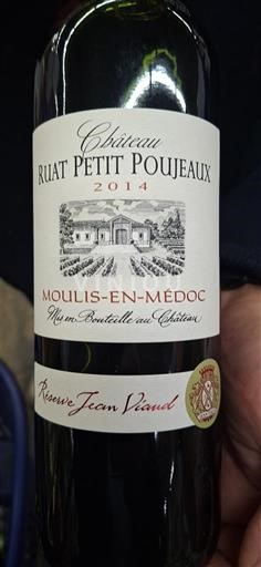 Bordeaux Moulis-en-Médoc Château Ruat Petit Poujeaux Réserve Jean Vinaud 2014