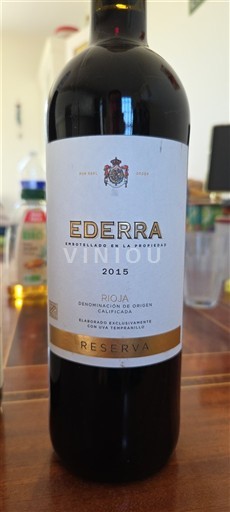 La Rioja Rioja Ederra Reserva 2015