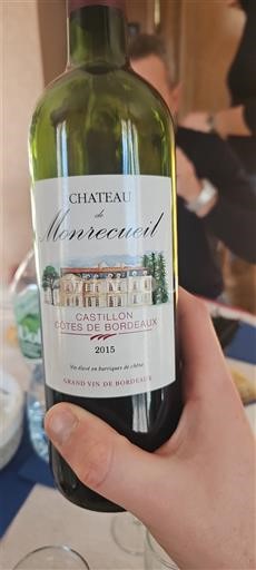 Bordeaux Castillon-côtes-de-bordeaux Château Monrecueil 2015