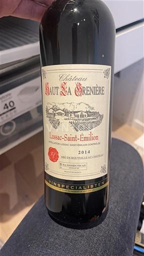 Bordéus Lussac-Saint-Émilion Château Haut Sa Grenière 2014