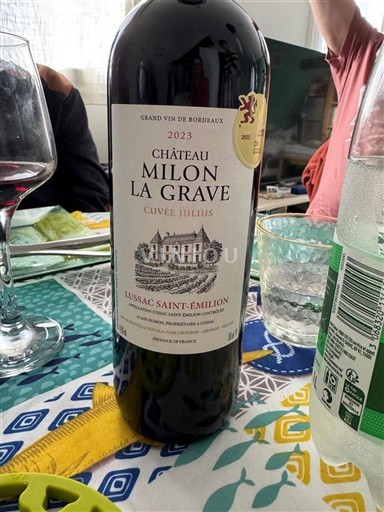 Vin Rouge sec Julius Château Milon La Grave 2023 France Bordeaux Lussac-saint-émilion AOC