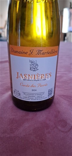 Vallée de la Loire Jasnières Domaine J. Martellière des Perrés 2024