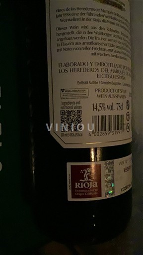 La Rioja rioja Herederos del Marqués de Riscal 2021