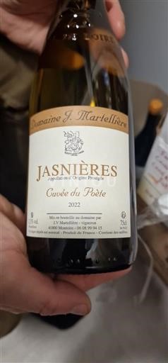 Vallée de la Loire Jasnières Domaine J. Martellière du Poète 2022
