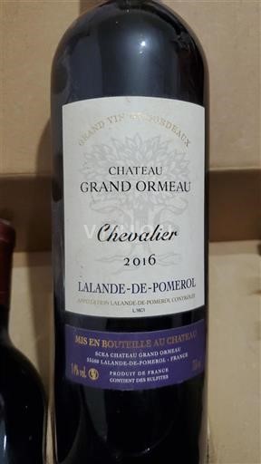 Bordeaux Lalande-de-Pomerol Château Grand Ormeau Chevalier 2016