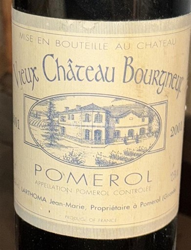 Bordeaux Pomerol Château Vieux Château Bourgneuf 2001