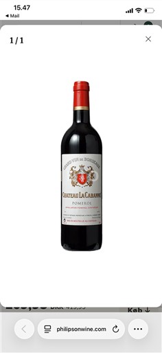Bordeaux Pomerol Château La Cabanne 2019
