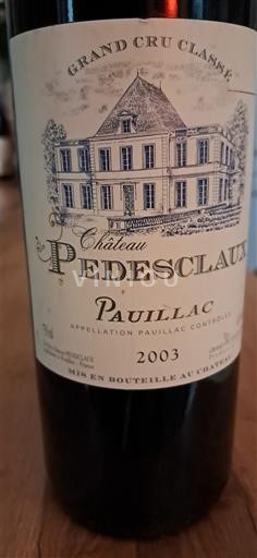 Bordeaux Pauillac Grand Cru Château Pedesclaux 2003