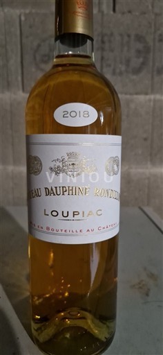 Bordoja Loupiac Château Dauphiné Rondillon 2018