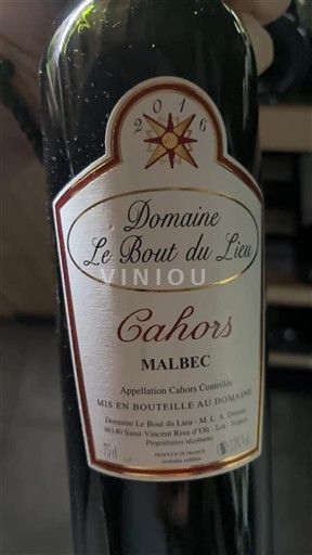Sud-Ouest Cahors Domaine Le Bout du Lieu Malbec 2016