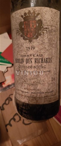Bordeaux Côtes-de-bourg Château Moulin des Richards 1979
