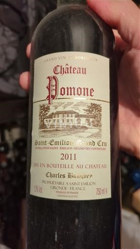 Bordeaux Saint-Émilion Grand Cru Grand Cru Château Pomone 2011