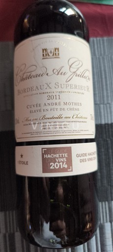 Bordeaux Bordeaux superiore Château Au Grillon André Mothes 2011