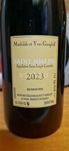 Rhônen laakso Saint-Joseph Mathilde et Yves Gangloff 2023