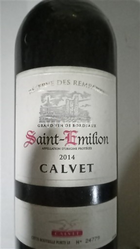 Burdeos Saint-Émilion Calvet Réserve des Remparts 2014