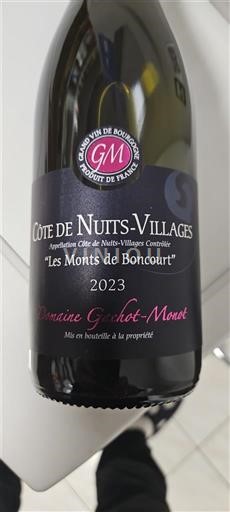 Bourgogne Côte de nuits villages Domaine Gachot-Monot Les Monts de Boncourt 2023