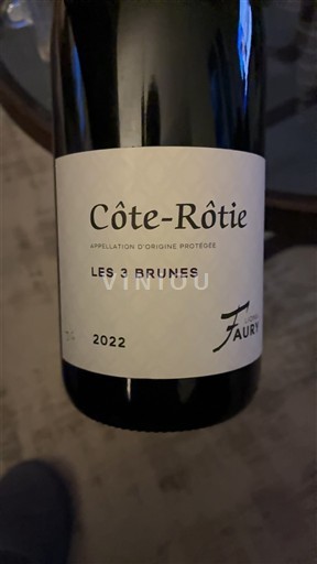 Rhônen laakso Côte-rôtie Domaine Faury Les 3 Brunes 2022