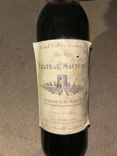 Bordeaux Bordeaux superiore Château Saincrit 1995