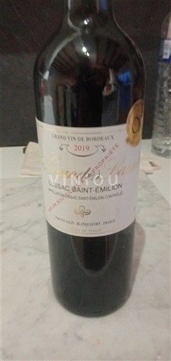 Vin Rouge sec Grand Lande 2019 France Bordeaux Lussac-saint-émilion AOC