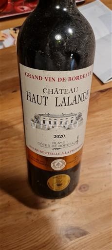Bordeaux Côtes-de-blaye Château Haut Lalande 2020
