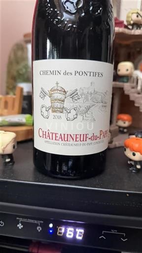 Vin Rouge sec Chemin des Pontifes 2018 France Vallée du Rhône Châteauneuf-du-pape AOC