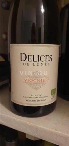 Languedoc e Roussillon Pays d'oc Vignobles Jeanjean Délices de Lunès Viognier 2018