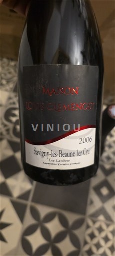 Vin Rouge sec Les Lavières Maison Louis Clément 2006 France Bourgogne Savigny-lès-beaune AOC Premier Cru