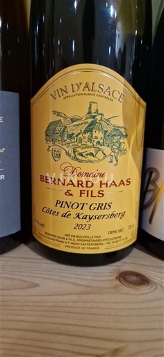 Alsacia Domaine Bernard Haas & Fils Côtes de Kaysersberg 2023