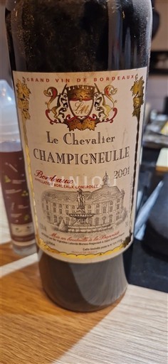 Bordeaux Champigneulle Le Chevalier 2001