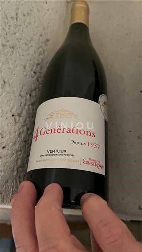 Vini Rouge sec 4 Générations Domaine Coulet Rouge 2018 Francia Valle del Rodano Ventoux AOC