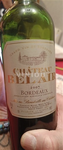 Bordeaux Château Bel Air 2007