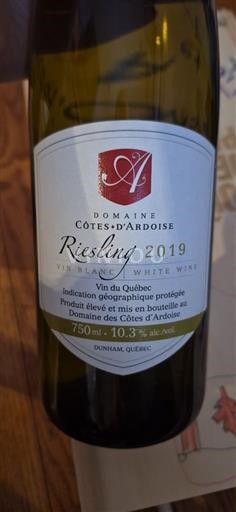 Québec Nespecifikováno Domaine Côtes d'Ardoise Riesling 2019