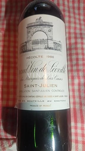 Bordeaux Saint-Julien Grand Cru Château Léoville Las Cases Grand Vin de Léoville du Marquis de Las Cases 1986